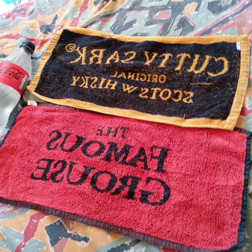 Vintage bar towels used, 90s advertising