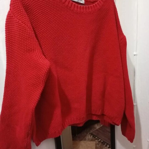 Bershka knitted women's sweater size S red like new