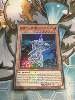 Elemental HERO Spirit of Neos Yu-Gi-Oh! card like new, Super Rare POTE edition