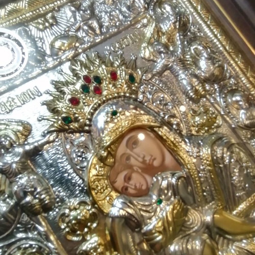 Panagia Axion Esti religious icon with 925 silver, new