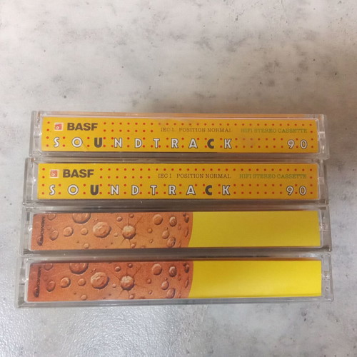 Memorex Basf cassette tapes used, pack of 4, 1980s 1990s