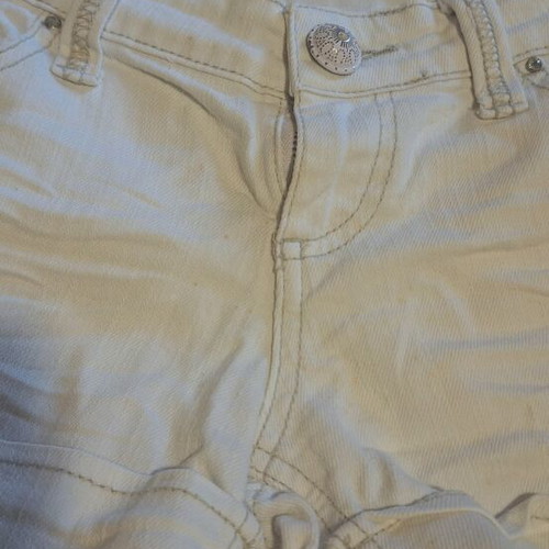 Stradivarius white elastic jeans shorts used, size M 38 10