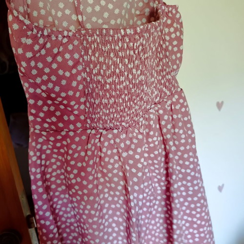 Shein dress small, like new, white and pink