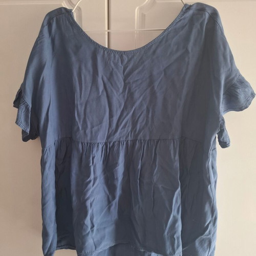 ALE Blue Asymmetrical Blouse like new, office style