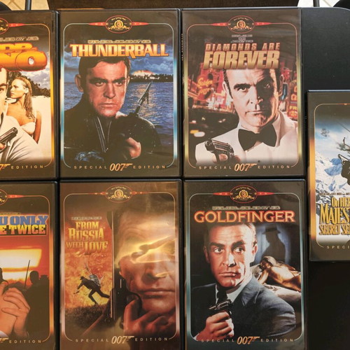 James Bond 007 DVD like new, 20 movies, 5 sealed
