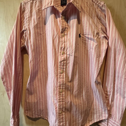 Polo Ralph Lauren women's shirt medium slim fit pink stripes like new