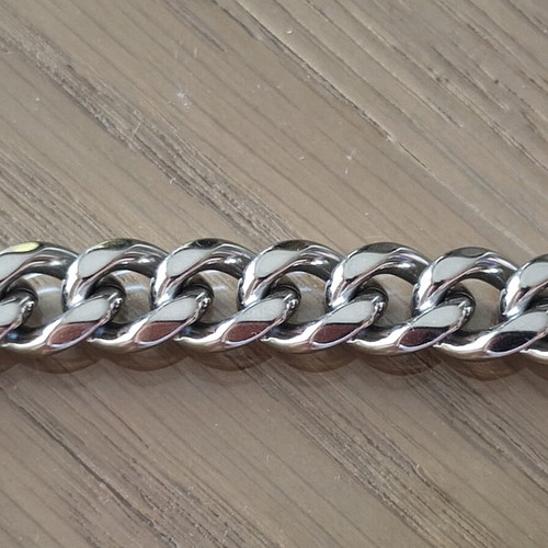 Men's chain bracelet nickel silver color like new, 21 cm