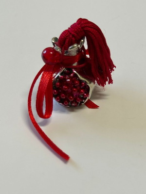 Decorative silver 925 charm with red details like new