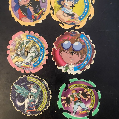 Beyblade X-treme Spinners collectible set of 6 used (Cheetos 2000s)