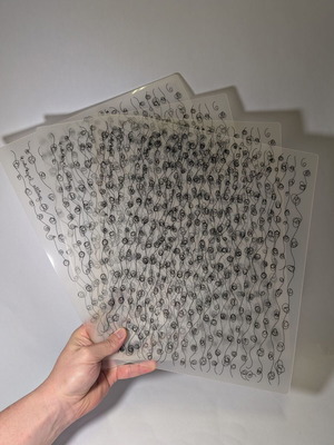 Transparent plastic placemats used, pack of 4, 29x36cm