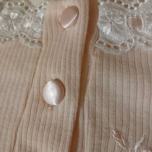 Nightgown Zeanette used, pink beige salmon with white lace
