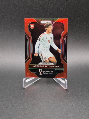 2022 Panini Prizm World Cup Qatar Red Prizm Andreas Skov Olsen #66 Rookie RC used