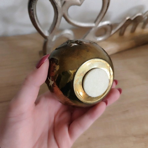 Bronze candlestick like new with natural patina and vintage style
