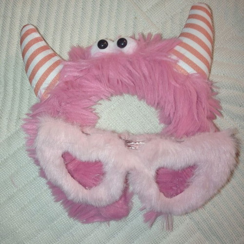 Pink furry headband and plush heart glasses new, carnival