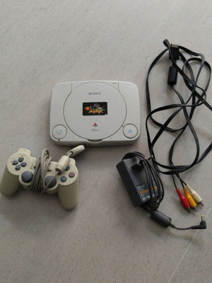 PlayStation (PS1) slim used with cables and One Piece Grand Battle