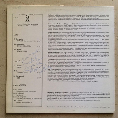 Quartetto Claravoce classical music record used