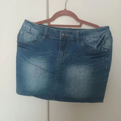 Short elastic denim skirt XL new, blue