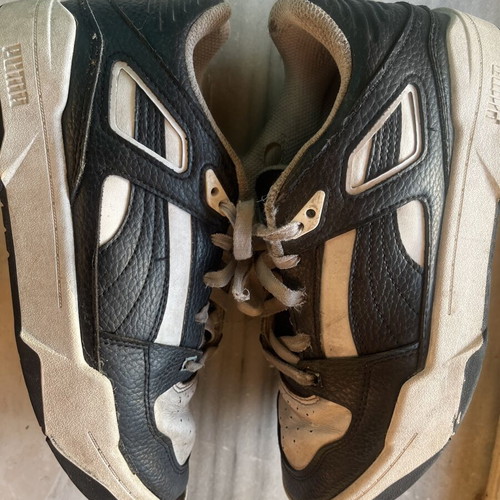Puma athletic shoes size 38.5, black and white