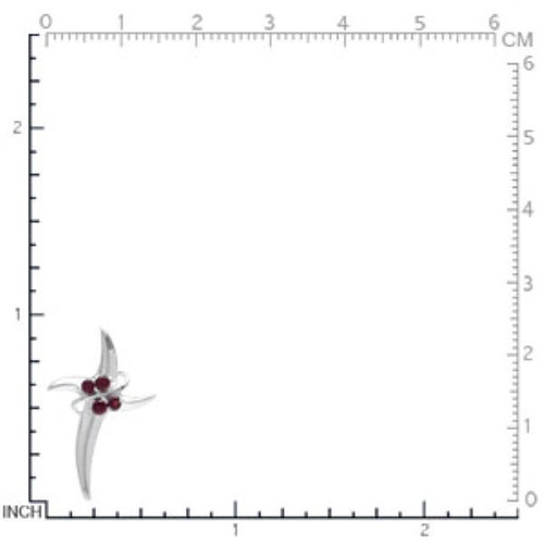 Silver 925 cross with garnet new
