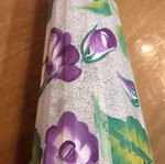Hand-painted bottle used with embossed patterns