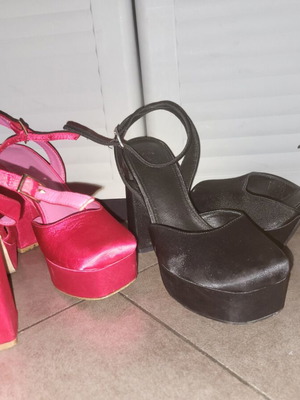 Migato shoes with thick heel and strap used size 38