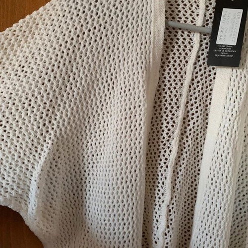 Cardigan with mesh new, white one size