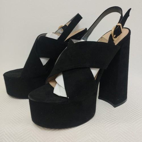 Bozikis black platform sandals like new, 14cm heels, size 39