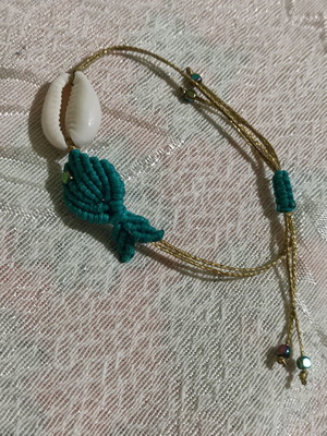 Handmade summer bracelet, turquoise and gold