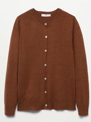 Mango cardigan new with wool, size L, light brown