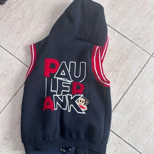 Paul Frank tracksuit and sleeveless hoodie like new, size 8-10, blue