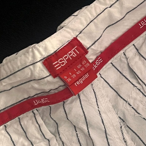 Esprit cotton white striped pants size 38 M like new