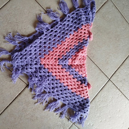 Handmade children's poncho pink purple like new 1-4 years