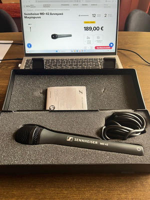 Sennheiser MD-42 dynamic microphone new with XLR cable