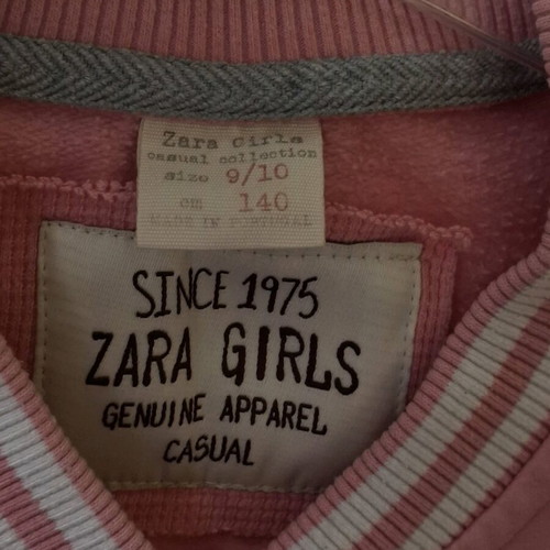 ZARA GIRLS college sweatshirt jacket for girls used, white and pink two-tone