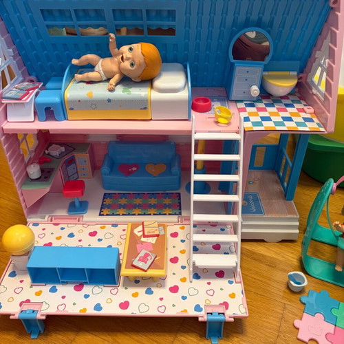Cicciobello Amicicci playhouse and cradle set like new