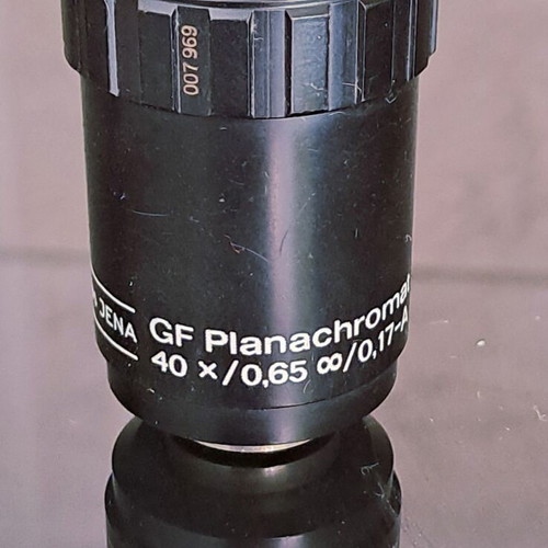 Carl Zeiss Jena GF Planachromat 40x/0.65 microscope objective lens