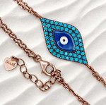 Handmade Gianniotiko bracelet in gold-plated 925 silver with enamel and zircon, new