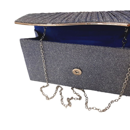 Michelle Moon women's shoulder bag blue glitter new