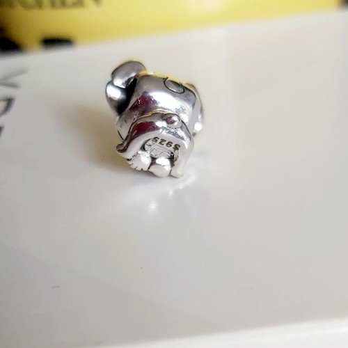 Silver 925 Stitch charm new, handmade, pink and silver