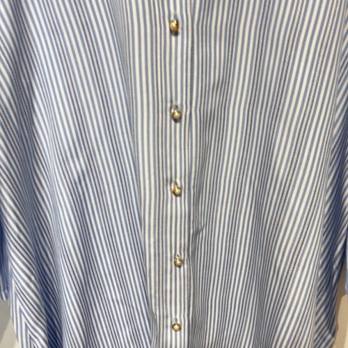 Women's striped short-sleeve shirt like new, white and blue, size XXXL