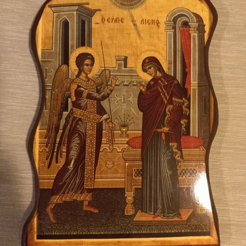 Annunciation of Theotokos icon new, handmade 28x20 cm