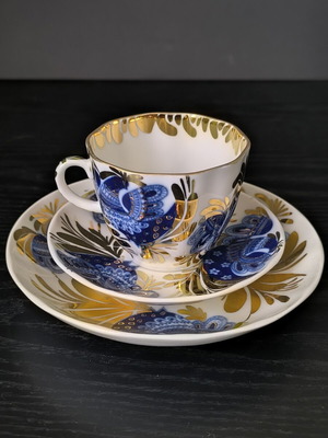 Lomonosov Russian coffee set like new, Golden Garden