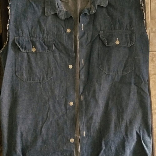Denim sleeveless shirt Large