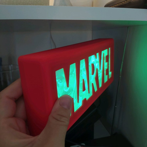 Marvel lightbox 3D printed new with lithophane