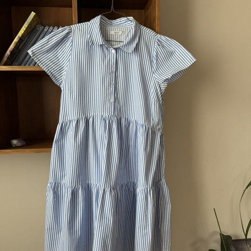 Reserved shirt dress like new, white and blue, size L