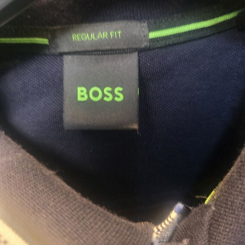 Boss long sleeve polo shirt, blue, size L, regular fit