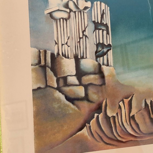 Silk screen printing used by famous Swiss painter in gold frame