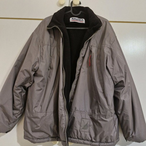 Nautica men's jacket used, grey with fleece lining