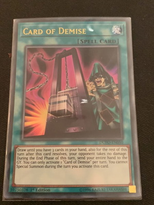 Card of Demise like new, Kaibas original vintage Yugioh card
