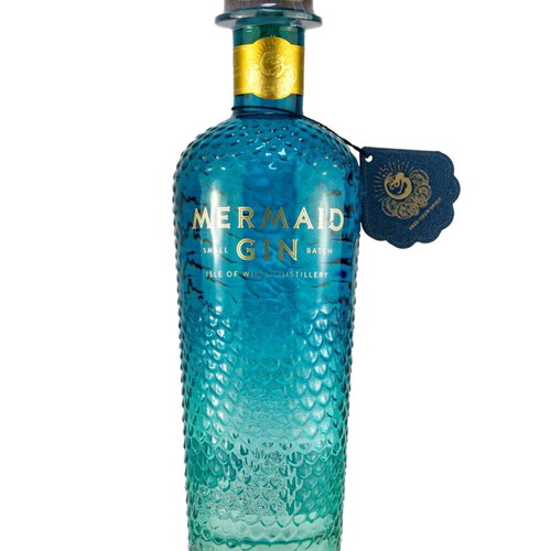 Mermaid Gin bottle used, empty, handmade design